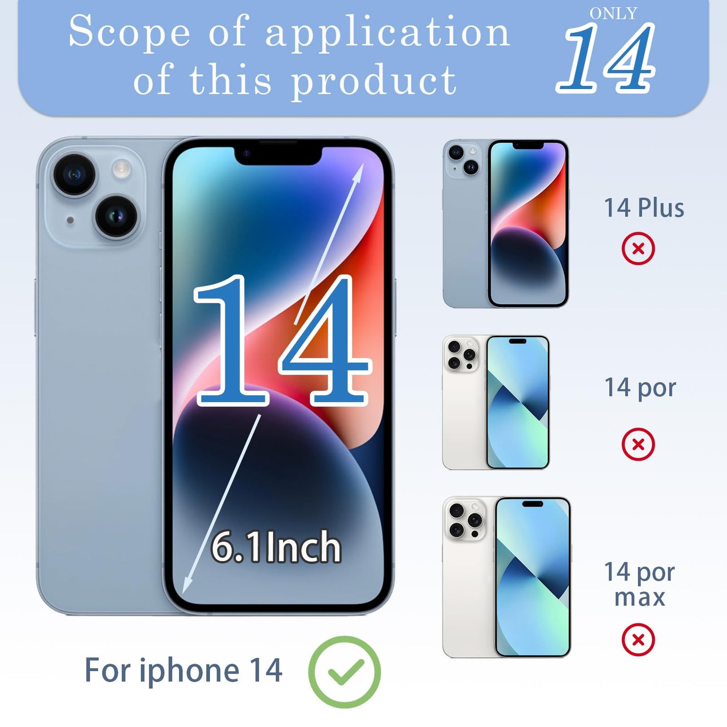 14 Back Glass Replacement with Metal Camera Frame &Magnet for iPhone 14(6.1-inch Red) & Includes Replacement Tools