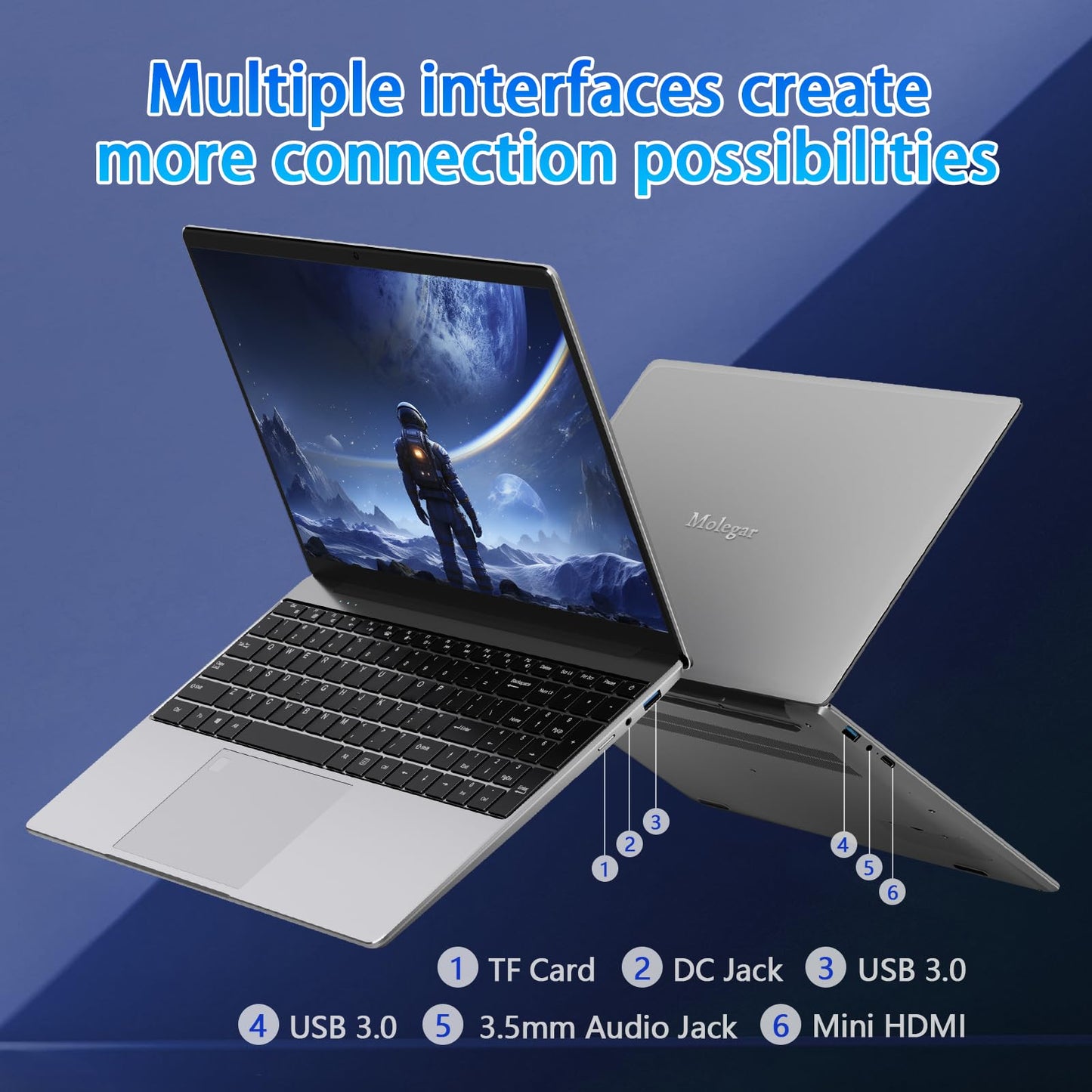 15.6" Student Laptop with Backlit Keyboard|16GB RAM 512GB SSD Laptop Computer|1920×1080 FHD Eye Protection Display|Fingerprint|38Wh Large Battery|180°Open Angle|WiFi|Webcam|BT 4.2|HDMI