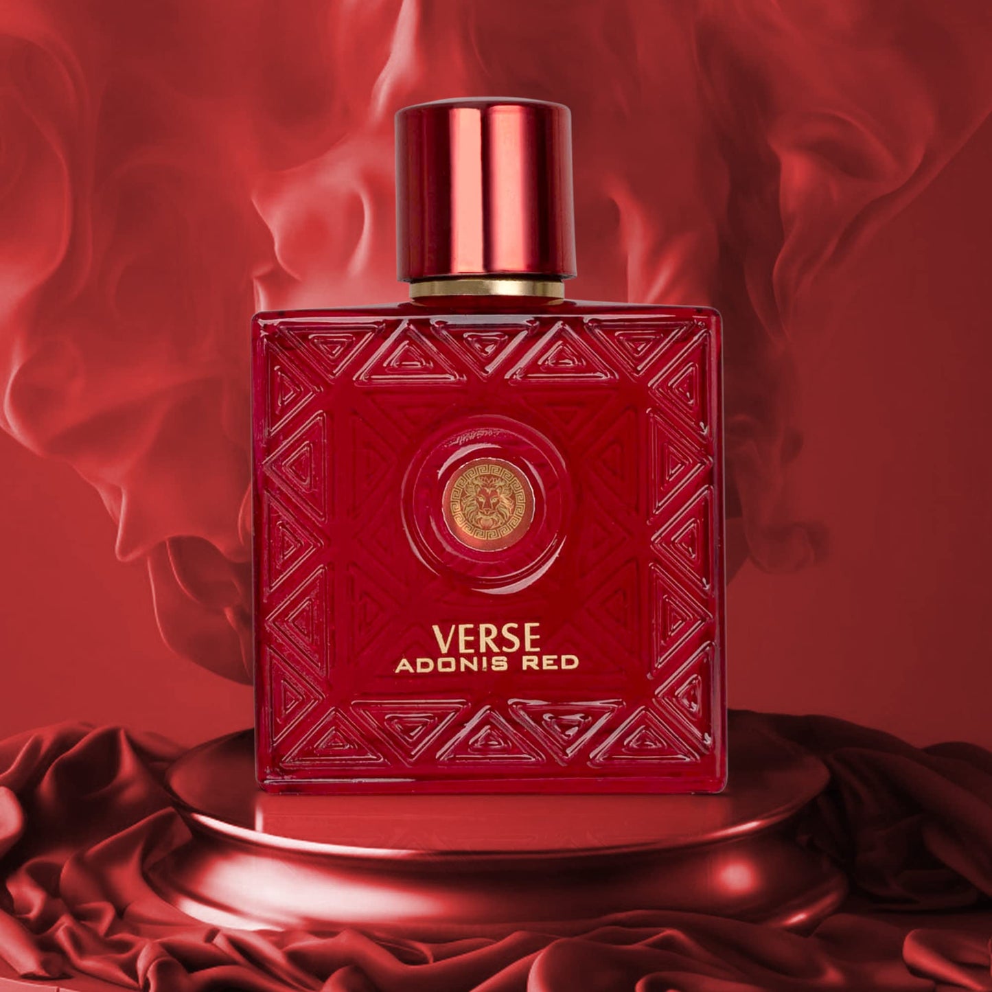 Verse Adonis Red for Men - 100ml Eau De Parfum Spray - Fruity Warm & Floral Fragrance Smell Fresh All Day Long Lasting Includes NovoGlow Carrying Pouch Gift for All Occasions