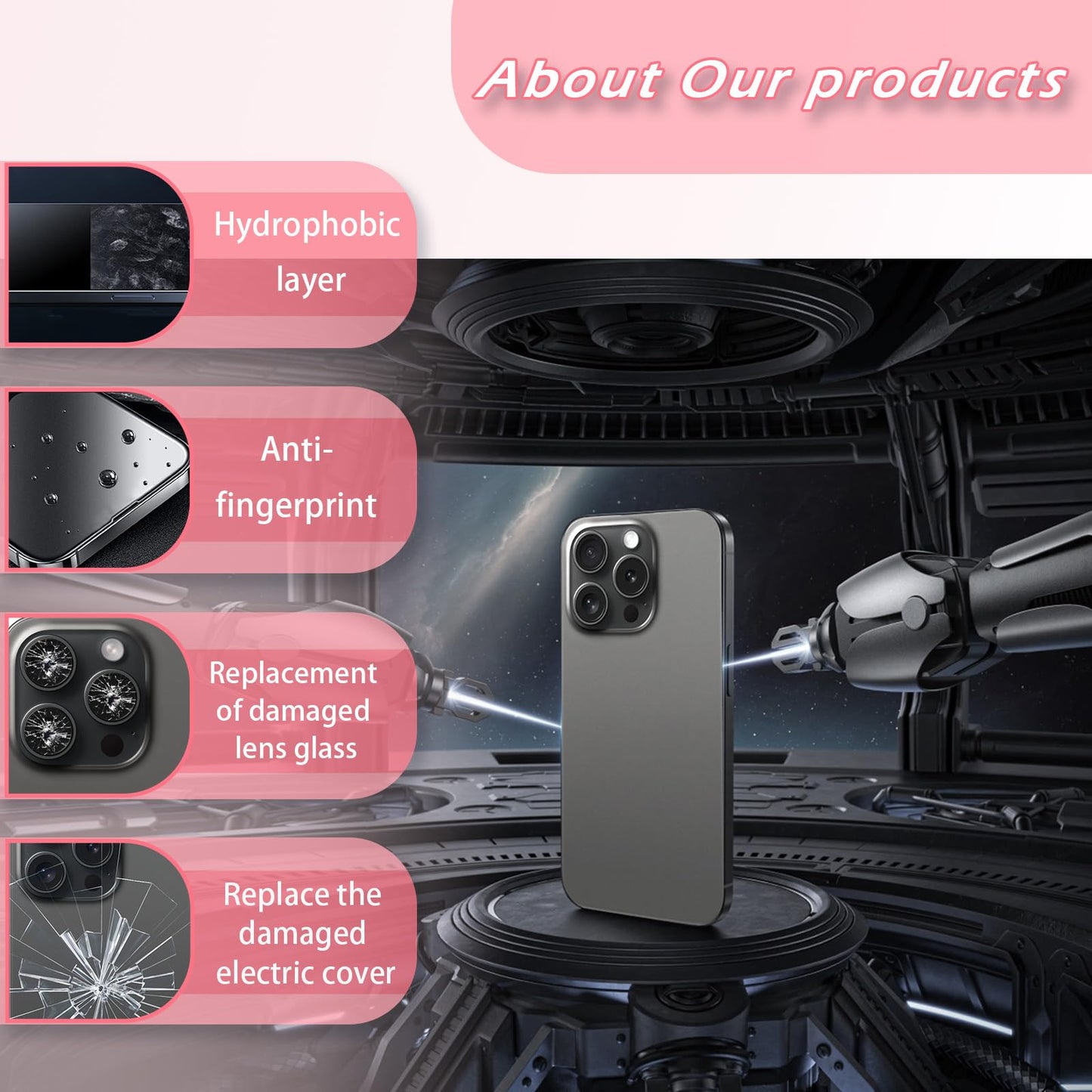 14 Back Glass Replacement with Metal Camera Frame &Magnet for iPhone 14(6.1-inch Red) & Includes Replacement Tools