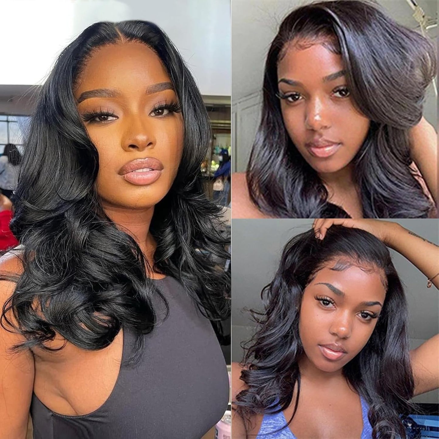 Wear and Go Glueless Wigs Pre Plucked Pre Cut 4x4 Body Wave Bob Wig Human Hair wigs for black women Short Bob Wig Human Hair 180 dentisty natrual color 14inch