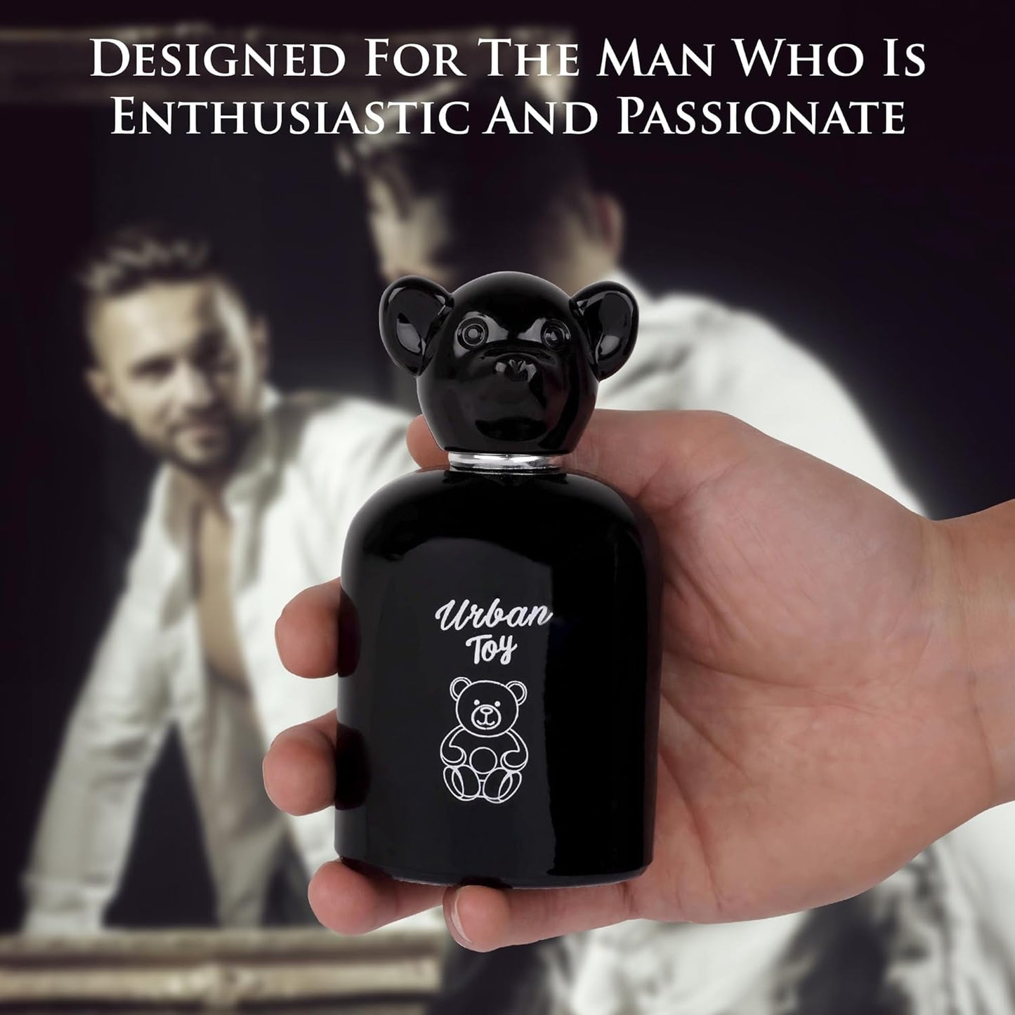 Urban Toy Eau De Parfum for Men 3.4 fl Oz - Top Notes of Italian Bergamot, Green Pear, Elemi, Pink Pepper & Indonesian Nutmeg - Base Accords of Haitian, Cashmeran, Sandalwood & Amber - 100ml Bottle