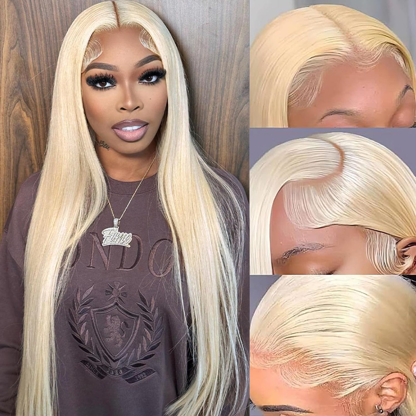32 Inch 613 13x6 Lace Front Wigs Human Hair Straight Blonde Wig 180% Density 613 Lace Front Wig Human Hair for Women, Pre Plucked, Minimal Shedding, Soft Texture, Natural Look for Daily Wear