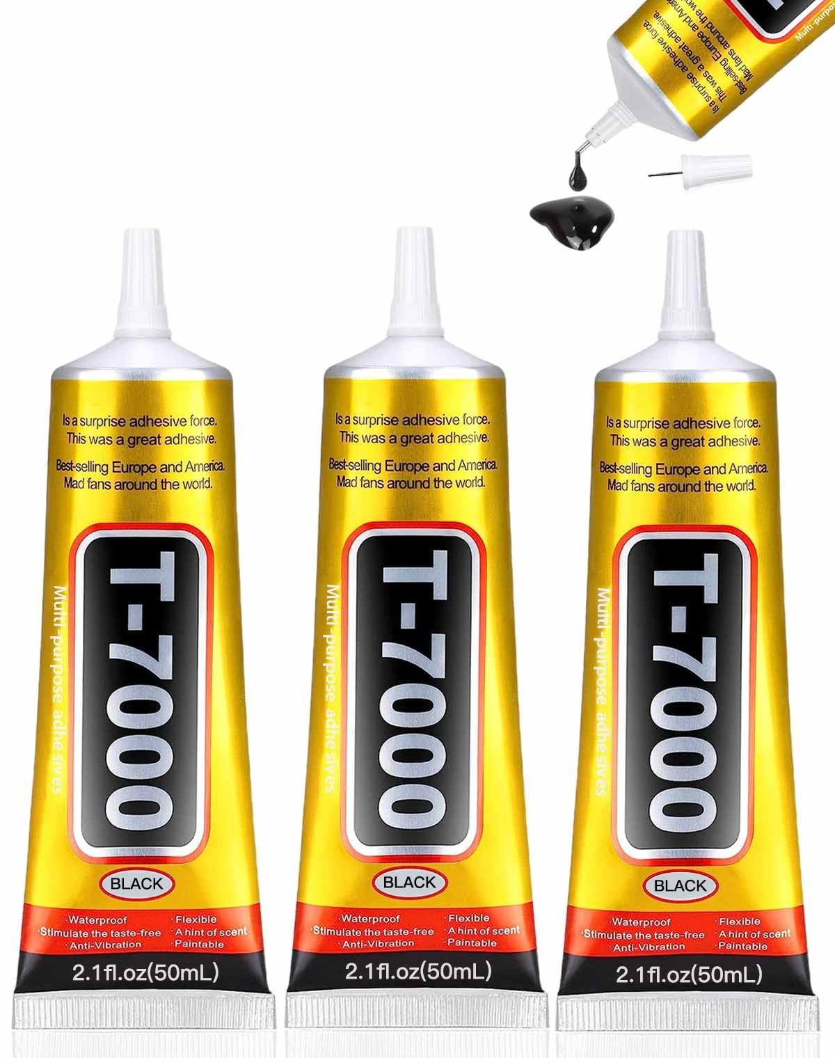 ALECPEA Upgrade T-7000 Black Adhesive Glue - 2PCS 15ml | High-Performance Waterproof Adhesive for Precision Repairs, Perfect for Phone, Electronics, Jewelry, and Crafts