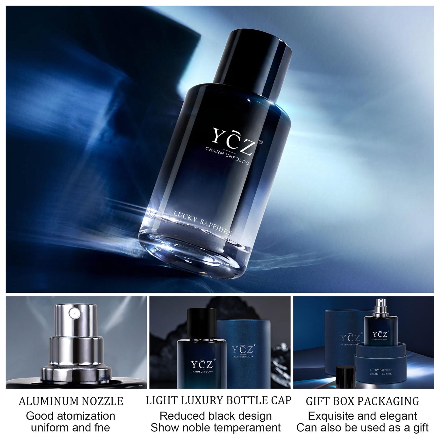 Ycz CLUB GENT'S AROMA, 1.7oz(50ml), Man Perfume, Nightclub Essential Fragrance, Long Lasting Cologne for Men with Aromatic Woody Notes of Aldehyde, Ginger, Mint, and Lemon