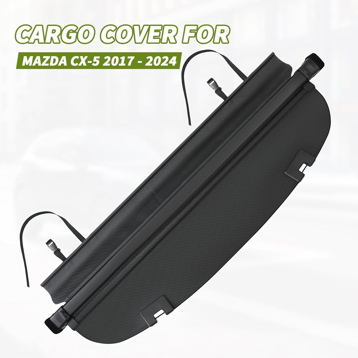 Trunk Cargo Cover for Mazda CX5 2025 2017-2024, with Carbon Fiber Texture Ends,Cx-5 Accessories, Anti-Peeping Retractable Security Shade, Privacy Screen Extra Cover