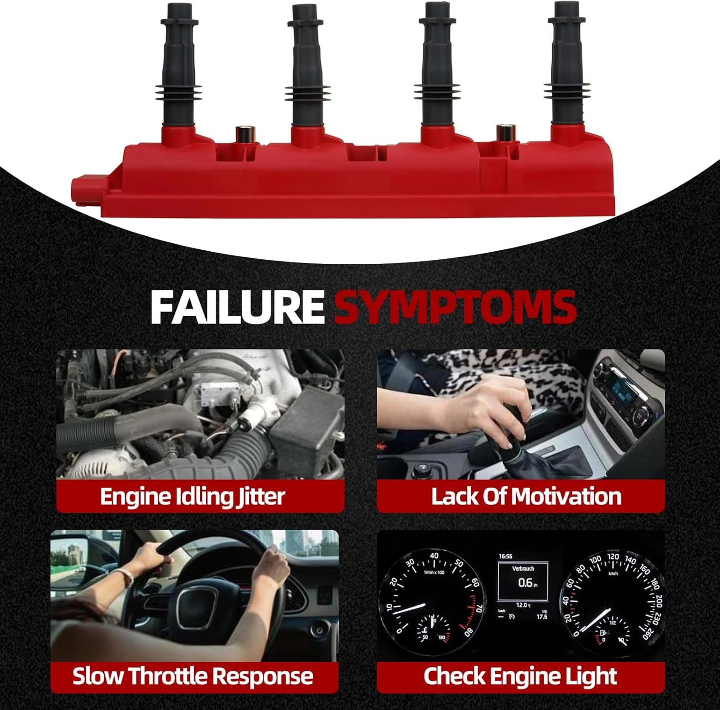 Upgrade Ignition Coil Compatible with 2011-2021 Chevy Cruze Sonic Volt Trax Buick Encore ELR Cadillac EL 1.4L Replace 25198623 55579072