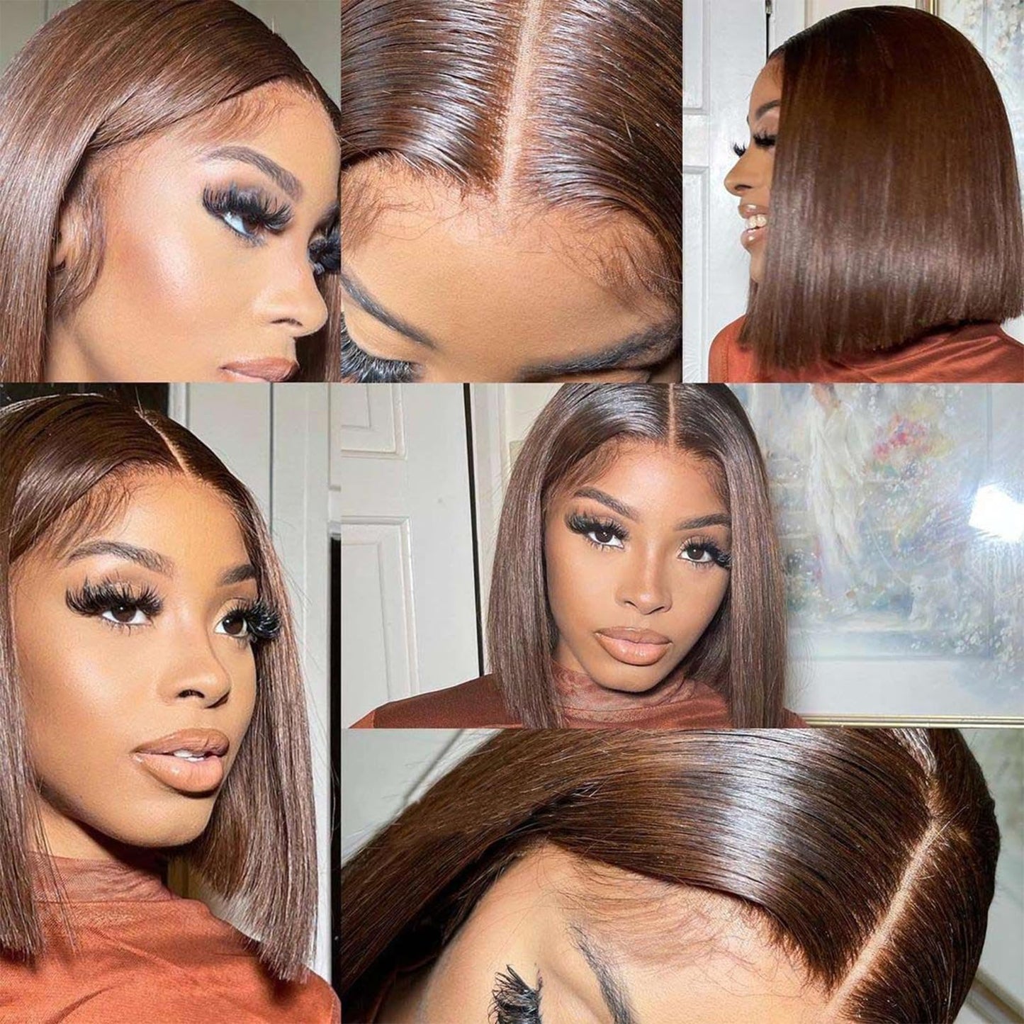 14 Inch Bob Wig Human Hair 13x6 Hd Transparent Lace Front Wigs Human Hair Pre Plucked Glueless Bob Wig 180% Density Short Straight Bob Wigs For Women