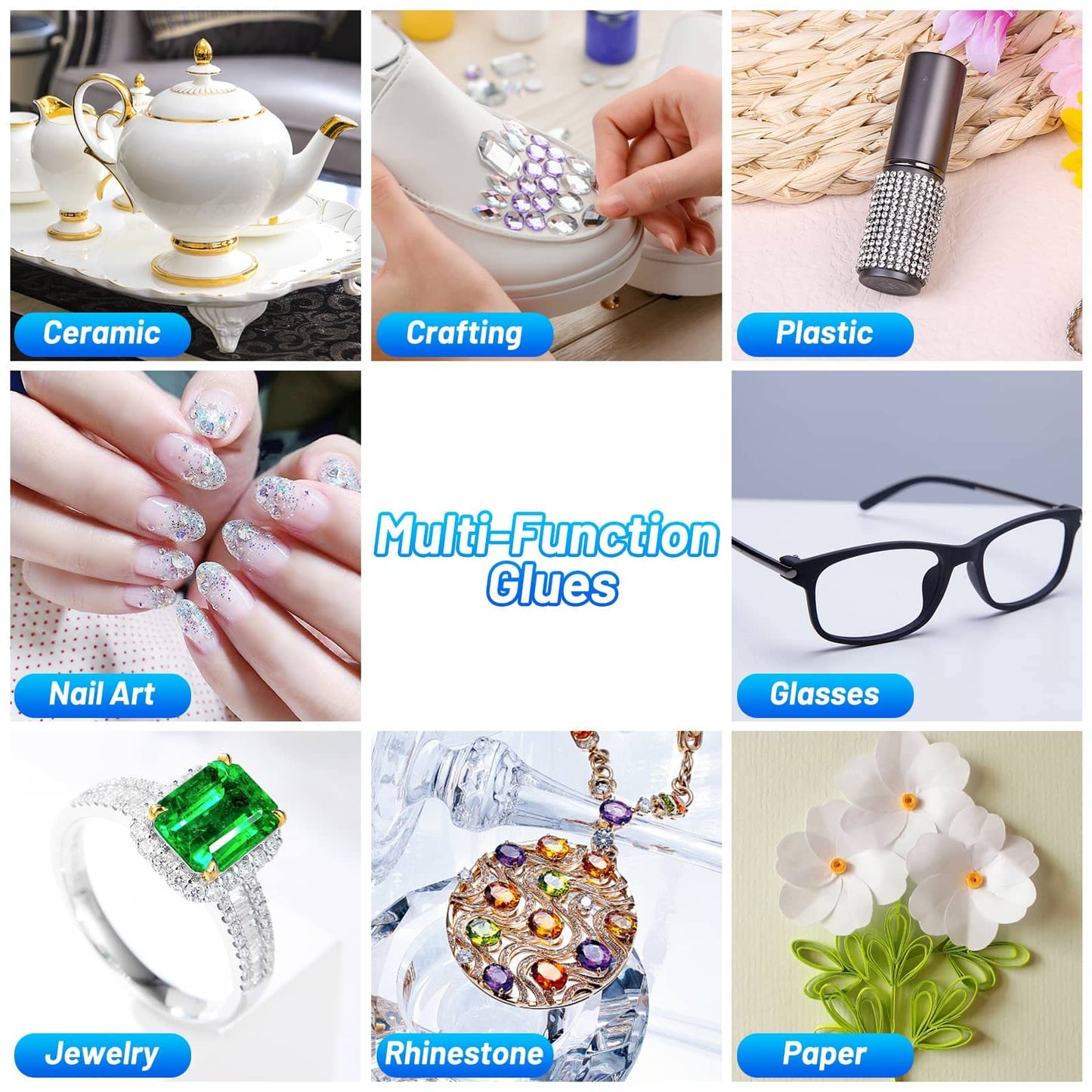 Upgrade T-7000 Black Adhesive Glue for Phone, Cridoz 110ml Waterproof Jewelry Glue Precision Craft Adhesive for Cell Phone Screen Repair Glass Wood Crafts Metal and Stones