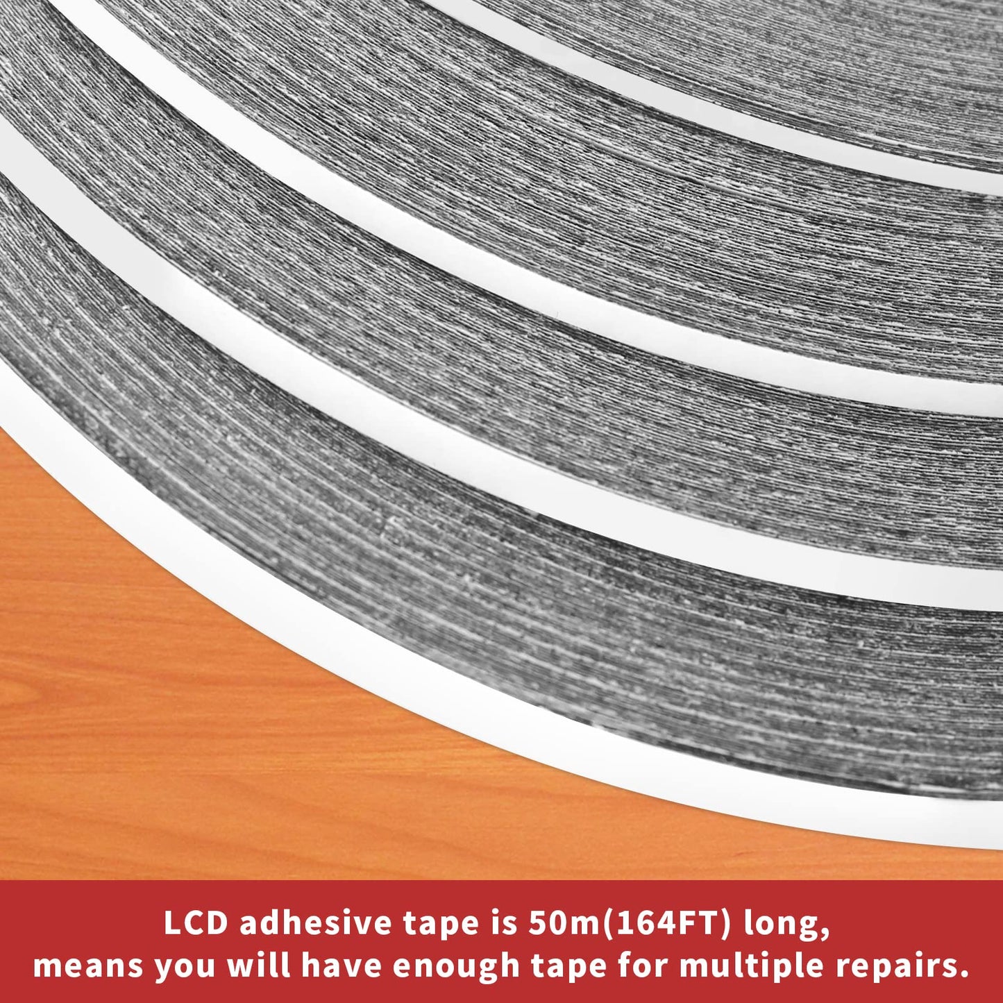 2mm / 3mm x 50M LCD Repair Tape Phone Screen Adhesive Tape LCD Touch Screen Repair Tape with 1 Tweezers for Cell Phone, iPad, Tablets, Laptops, LCD Screen