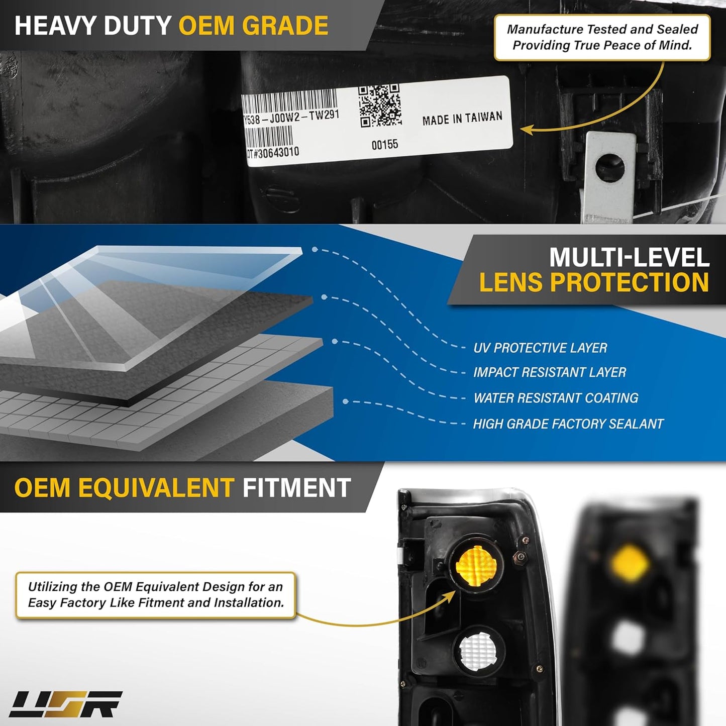 USR 93-98 XK10 / XK20 Tail Light – Rear Tail Lamps Set (Left + Right) Compatible with 1993-1998 Toyota T100 Pickup Truck All Models Base, DX and SR5 Pick up (CLEAR LENS TAIL LIGHTS with BULBS)