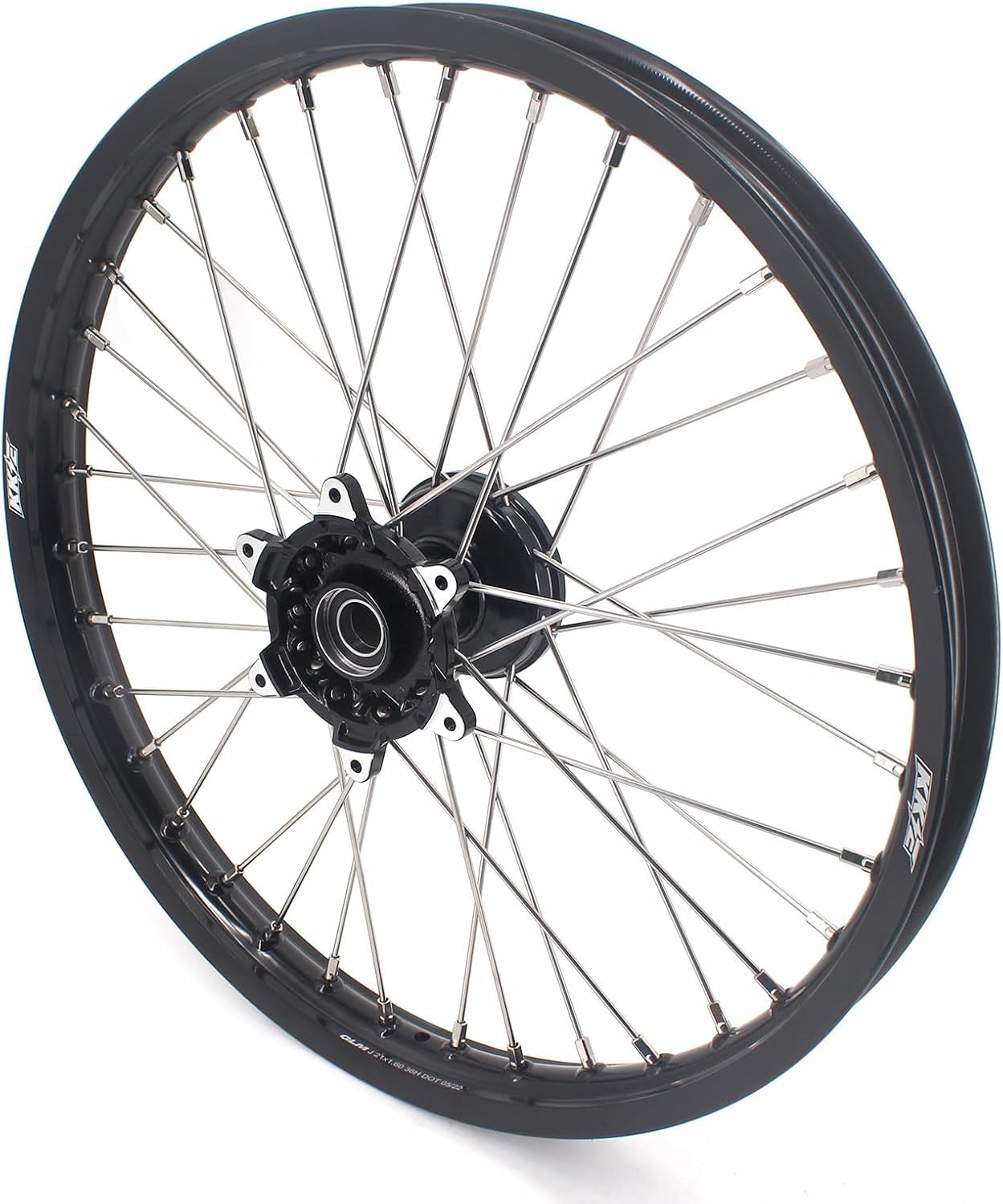 21/19 MX Casting Off-Road Wheels Rims Compatible with YAMAHA YZ125 YZ250 YZ250F YZ450F 2003-2024 Black Hub/Rim