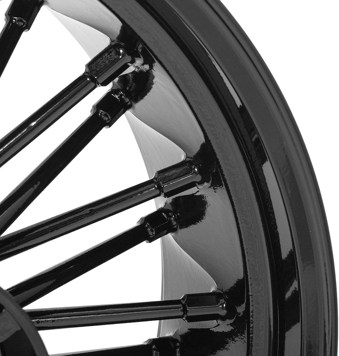 18 Inch Gloss Black Rear Wheel Rim Fat King Spokes Tubeless for Harley Touring FLHR FLHRC Road King FLHX FLHXSE Street Glide FLTR Road Glide FLHT Electra Glide FLHTK Ultra Limited 2009-2023