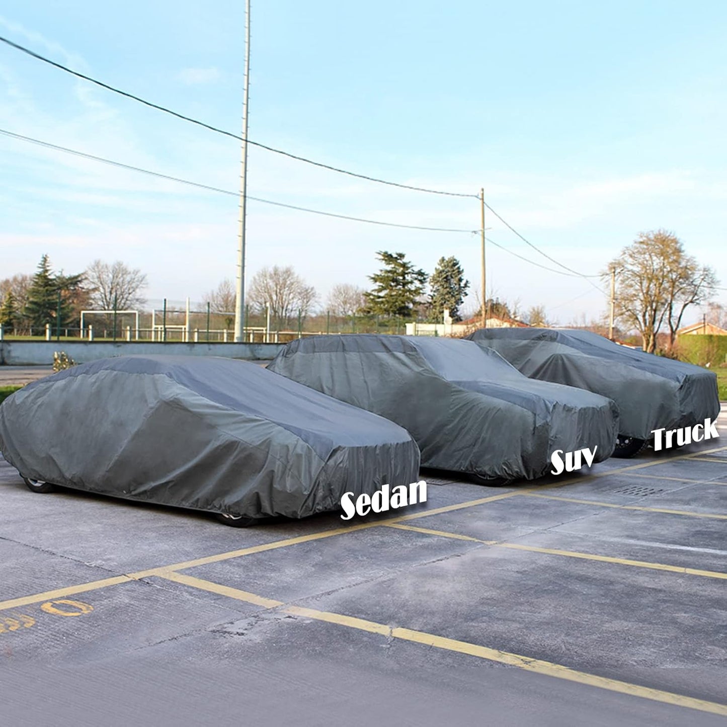 Ultra Light Waterproof Car Cover for Automobiles All Weather Protection, Windproof & Breathable, Fits Sedan up to 200"