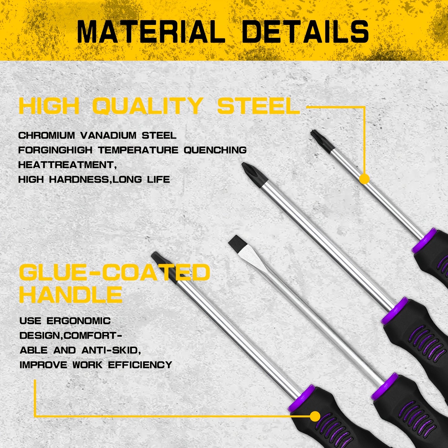 118pcs Magnetic Screwdriver Set with Plastic Rack And Magnetic Tool Bowl, Chrome Vanadium Steel, Multi-size for Electronics And Precision Work, Non-Slip Rubber Handles, Durable Metal Construction.(Purple)