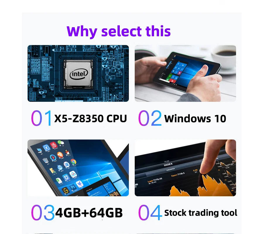 8 Inch 8GB DDR3 RAM 128GB ROM AR1 Windows 10 Tablet PC Z3735F CPU 1.33GHz 1280 x 800 IPS Screen WIFI Quad Core Dual Cameras
