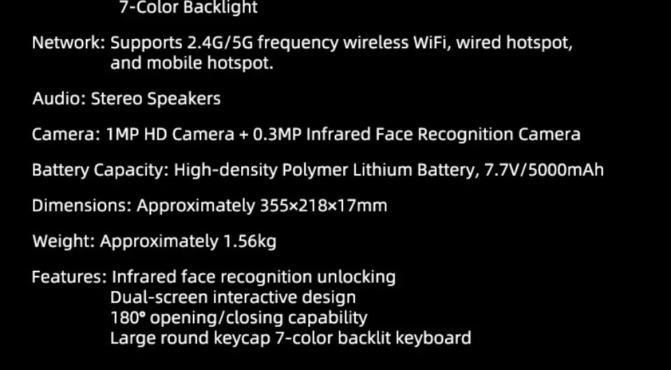 AKPAD 15.6"+7" Dual Screen Laptop Computer, Intel 12th N95 32GB/16GB DDR4 RAM, RGB Backlit Keyboard 7" Touch Screen Notebook PC