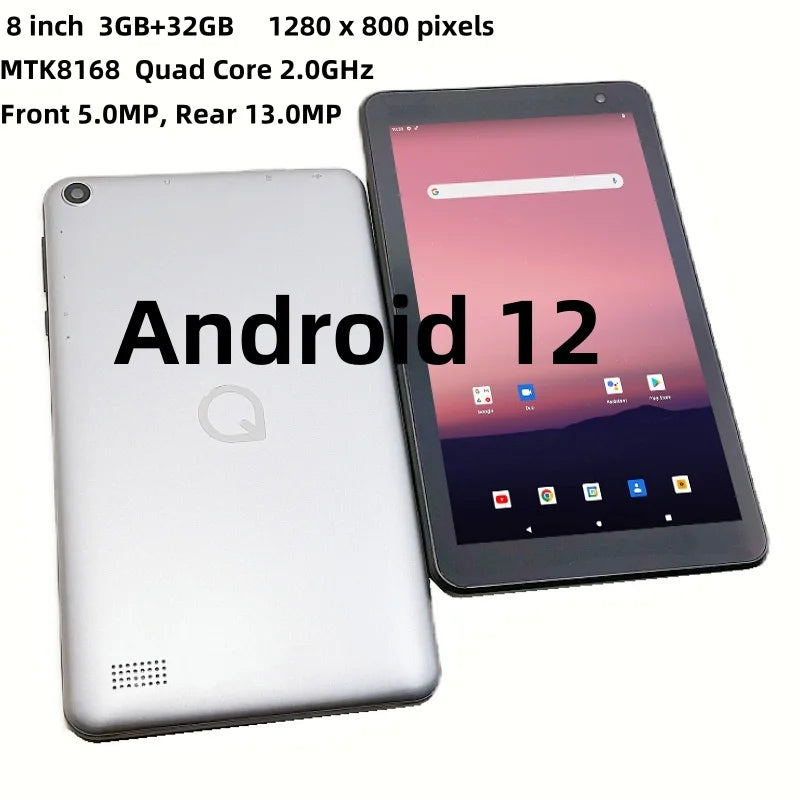 8 INCH Android 12 RAM 3GB+32GB ROM QP80 MTK8168 Tablet Quad Core IPS Screen Quad Core Rear 13.0MP WIFI Dual Camera