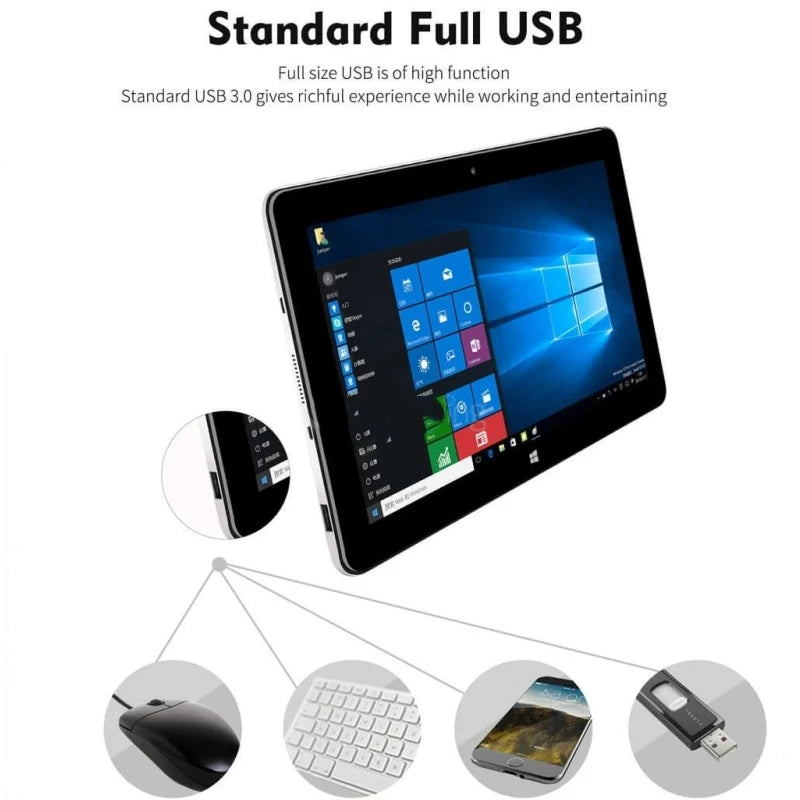 10.6 INCH Windows 10 Tablet PC 2GB RAM 32GBROM C24 X5 Z3735F CPU Quad Core 1366*768 IPS Screen WIFI 5000 MAH Battery