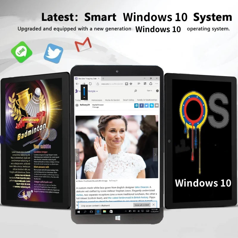 8 Inch 8GB DDR3 RAM 128GB ROM AR1 Windows 10 Tablet PC Z3735F CPU 1.33GHz 1280 x 800 IPS Screen WIFI Quad Core Dual Cameras