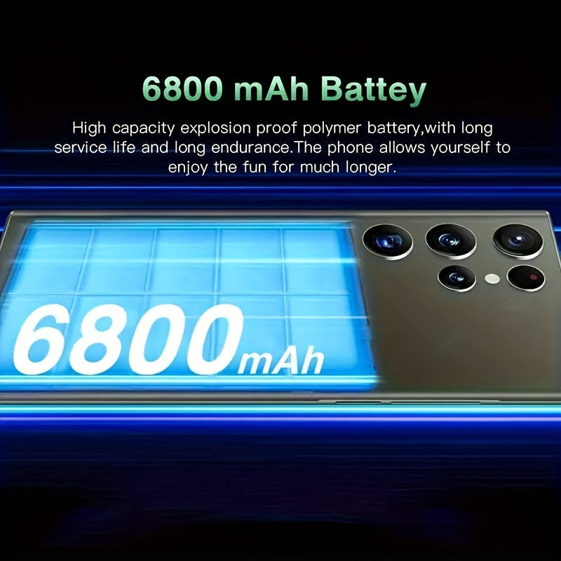 8GB+256GB Ultra C24 5G Android Smartphone - Experience Stunning 6.8" Display, Capture Life with 50MP+13MP Camera, Enjoy Long-Lasting 6800mAh Battery, Dual SIM Convenience, Built-in Stylus Pen, Advanced Face ID, Unlocked for G