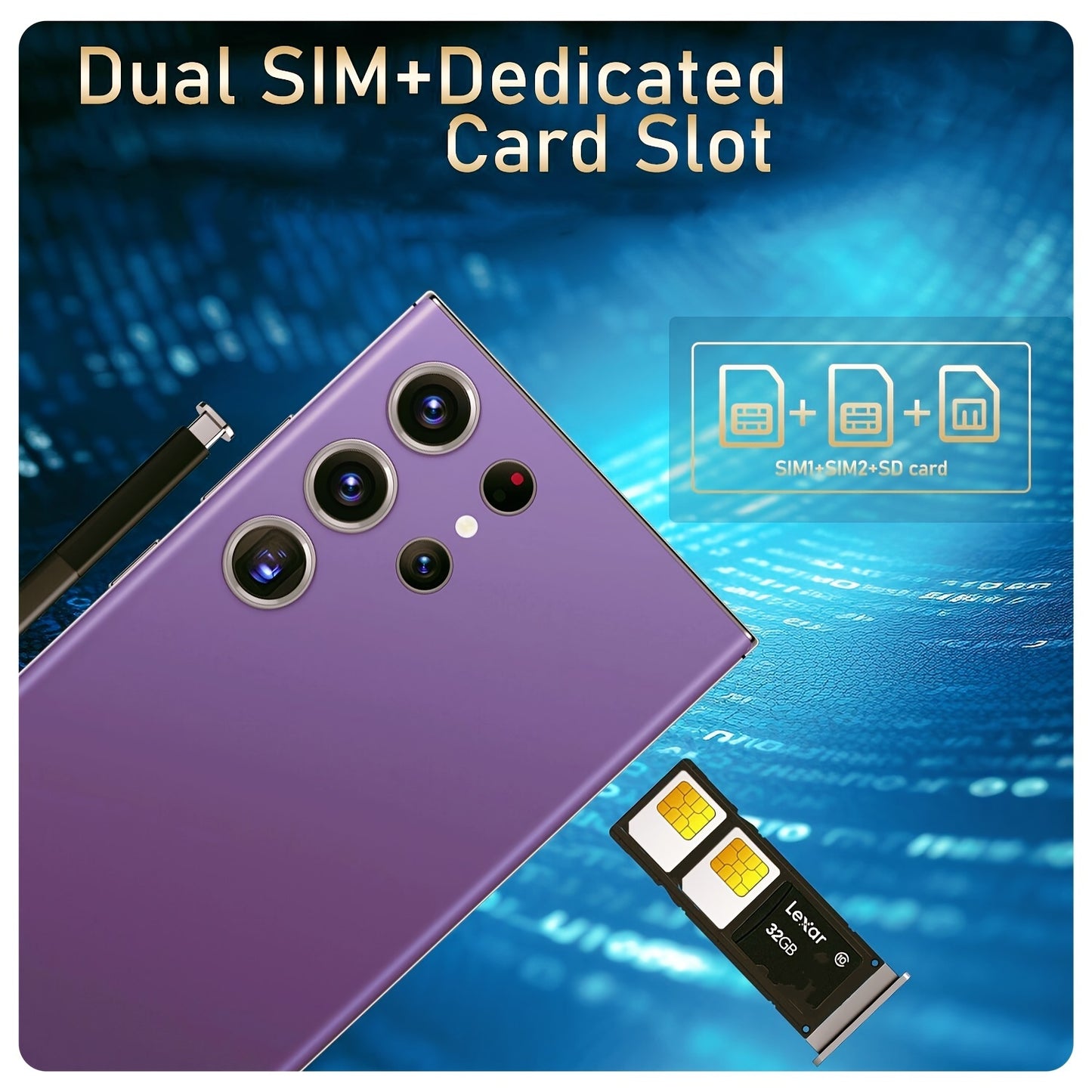 8GB+256GB C24 Ultra 5G Android Smartphone - 7.3" Display, 50MP+108MP Camera, 7000mAh Battery, Dual SIM, Built-in Stylus Pen, Unlocked Cell Phone For Global Use