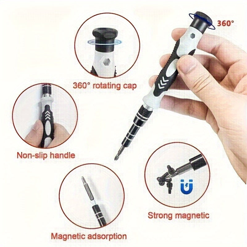115 In 1 Precision Screwdriver Set Professional Repair Tool Magnetic Mini Repair Tool Kit With Flexible Shaft, Professional Electronics Repair For Phones, Watches, Laptops, Cameras, Game Consoles - Versatile Non-Slip Handle,