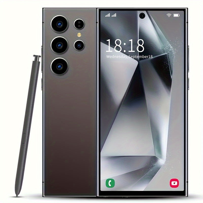 8GB+256GB Ultra C24 5G Android Smartphone - Experience Stunning 6.8" Display, Capture Life with 50MP+13MP Camera, Enjoy Long-Lasting 6800mAh Battery, Dual SIM Convenience, Built-in Stylus Pen, Advanced Face ID, Unlocked for G