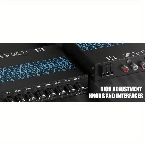 9-Band Car Audio Equalizer with Front, Rear & Auxiliary Outputs - 8V RMS Line Driver, Adjustable EQ for Cars & Yachts, No Battery Needed, Enhances Sound Experience, Durable Iron Construction, Car Audio Accessories, Vehicle Au