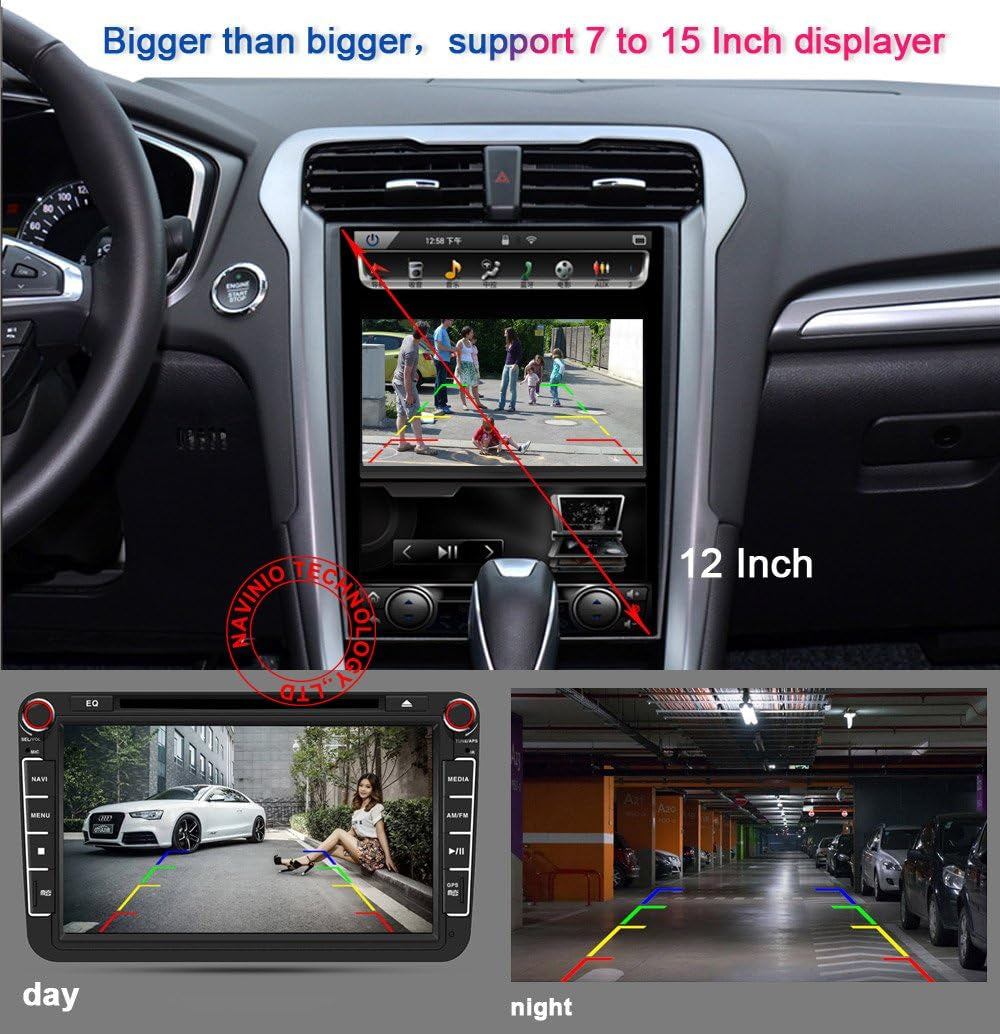 Updated Car Third Roof Mount Brake Lamp Camera with 4.3" Reverse Screen for Chevrolet Express and GMC Savana Vans