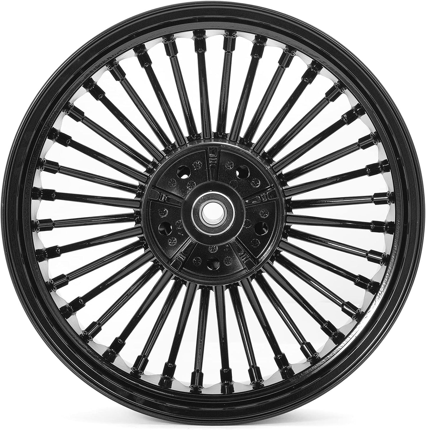 18 Inch Gloss Black Rear Wheel Rim Fat King Spokes Tubeless for Harley Touring FLHR FLHRC Road King FLHX FLHXSE Street Glide FLTR Road Glide FLHT Electra Glide FLHTK Ultra Limited 2009-2023