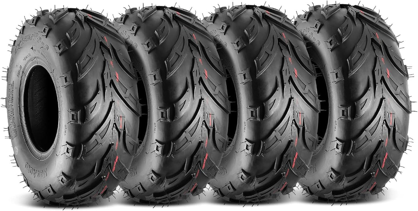 145 70 6 ATV Tires 145/70-6 Mini Bike Tires 145 70-6 Go Kart Tire at 145X70-6 Tire 4PLY Tubeless, Set of 4