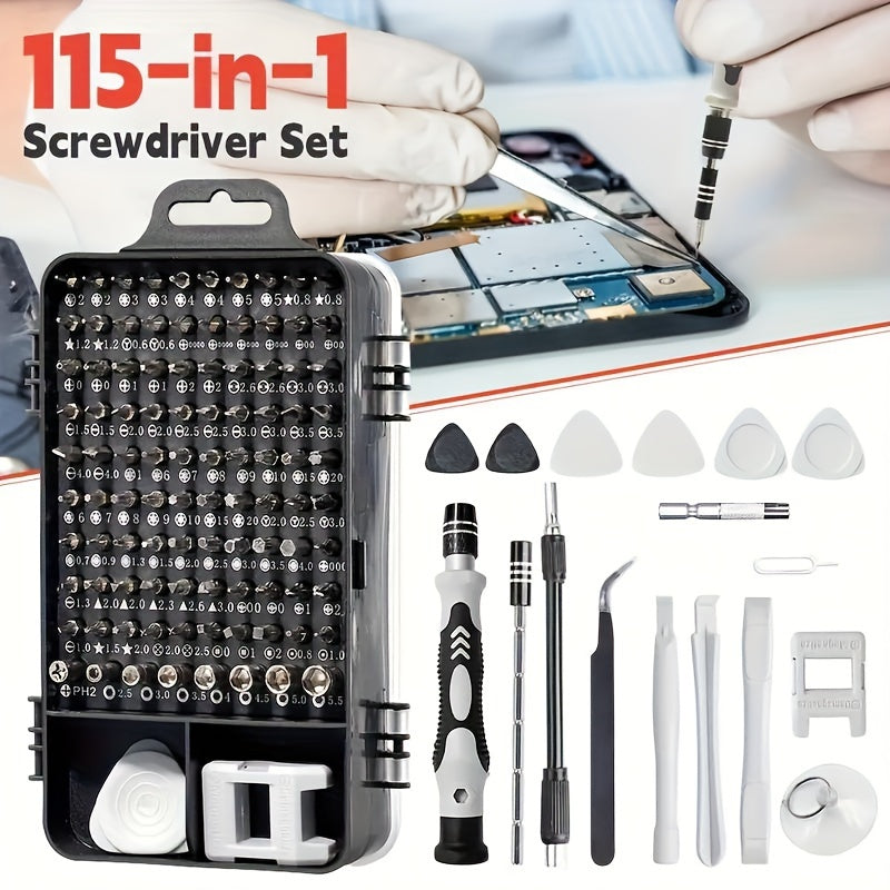 115 In 1 Precision Screwdriver Set Professional Repair Tool Magnetic Mini Repair Tool Kit With Flexible Shaft, Professional Electronics Repair For Phones, Watches, Laptops, Cameras, Game Consoles - Versatile Non-Slip Handle,