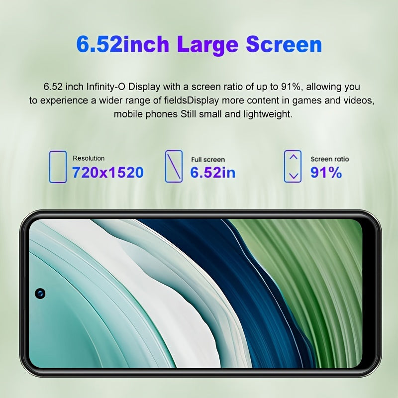 U300 Mobile Phone 4G Network 3GB+32GB Running Memory 6.52-inch Large Screen 3800mAh Battery Capacity Durable Android Phone Smartphone Android 10.0