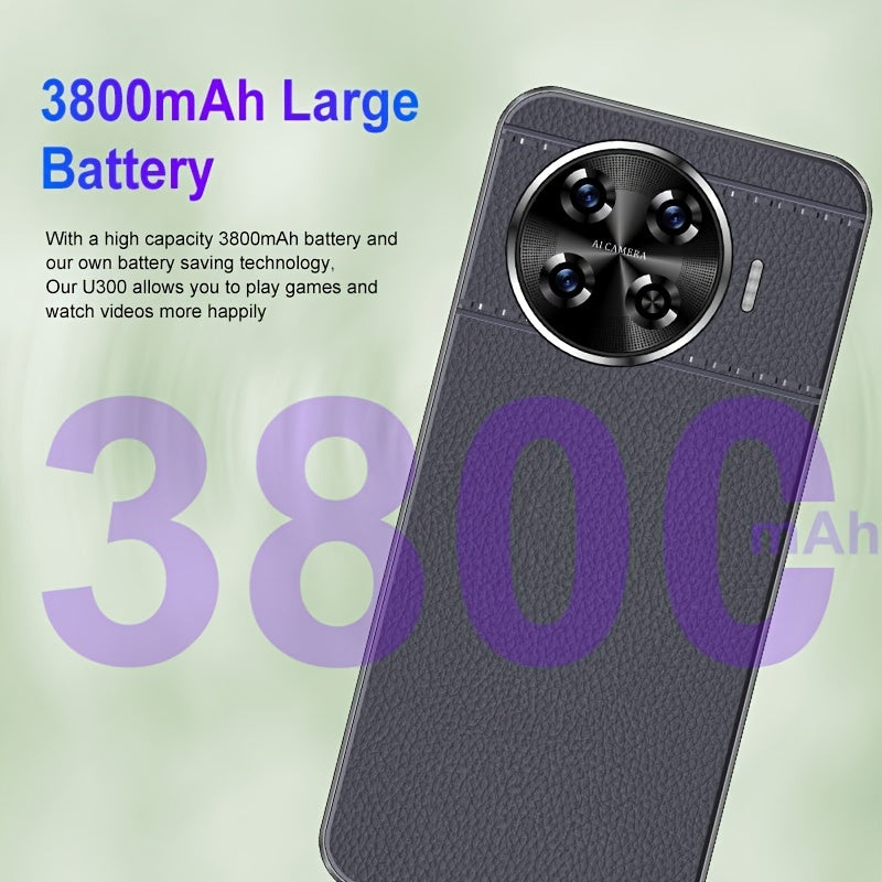 U300 Mobile Phone 4G Network 3GB+32GB Running Memory 6.52-inch Large Screen 3800mAh Battery Capacity Durable Android Phone Smartphone Android 10.0
