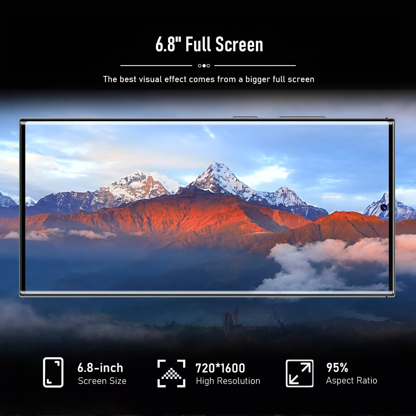 8GB+256GB Ultra C24 5G Android Smartphone - Experience Stunning 6.8" Display, Capture Life with 50MP+13MP Camera, Enjoy Long-Lasting 6800mAh Battery, Dual SIM Convenience, Built-in Stylus Pen, Advanced Face ID, Unlocked for G