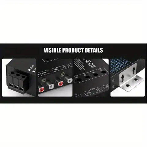 9-Band Car Audio Equalizer with Front, Rear & Auxiliary Outputs - 8V RMS Line Driver, Adjustable EQ for Cars & Yachts, No Battery Needed, Enhances Sound Experience, Durable Iron Construction, Car Audio Accessories, Vehicle Au