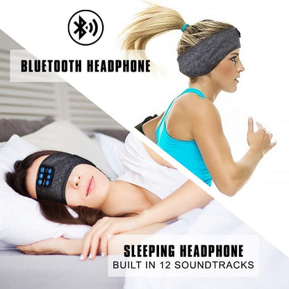 Wireless Bluetooth Sleep Headband with HD Stereo Speakers for Side Sleepers - Ideal for Running, Yoga, Meditation, and Travel - Grey Version 2021-09