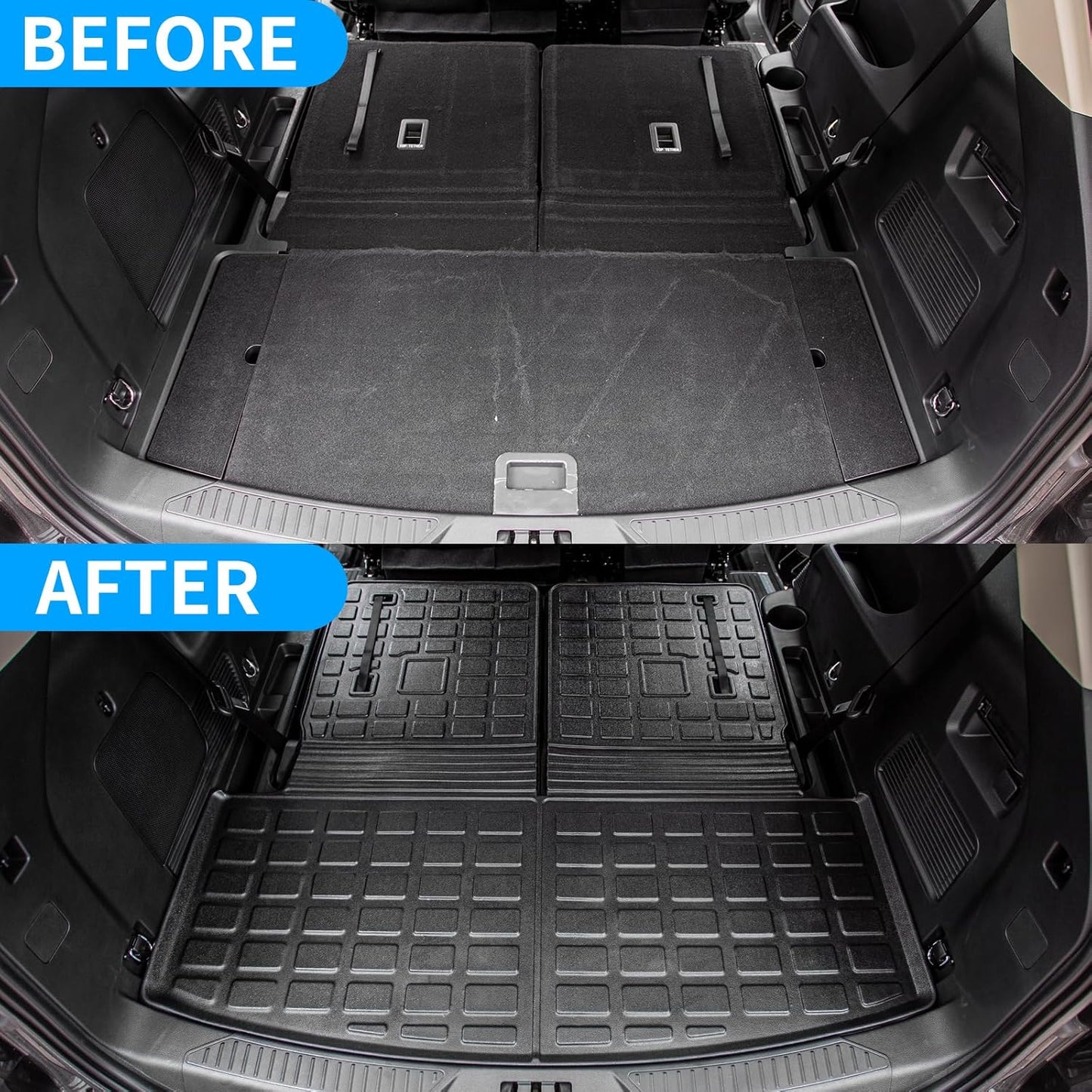 All-Weather Floor Mats and Cargo Liner Compatible with 2020-2025 Ford Explorer 6-Seater, Includes Upgraded Trunk Mat with Backrest Mat and Floor Mats, 2024 Explorer Accessories