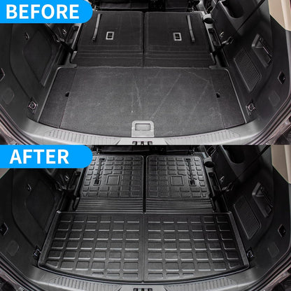 All-Weather Floor Mats and Cargo Liner Compatible with 2020-2025 Ford Explorer 6-Seater, Includes Upgraded Trunk Mat with Backrest Mat and Floor Mats, 2024 Explorer Accessories