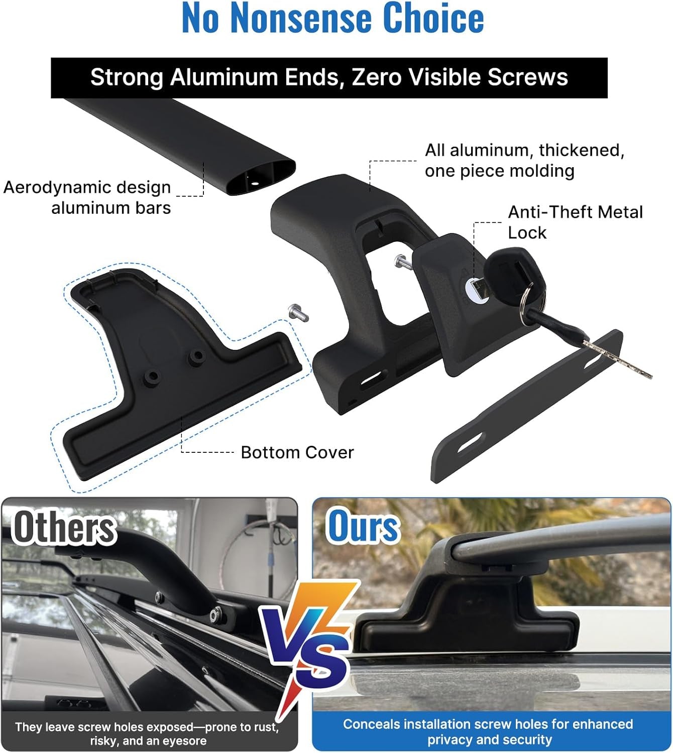 Upgrade 265 LBS Lockable Roof Racks Cross Bars for Mazda CX-5 2017-2025, Heavy Duty All Aluminum Rooftop Accessories