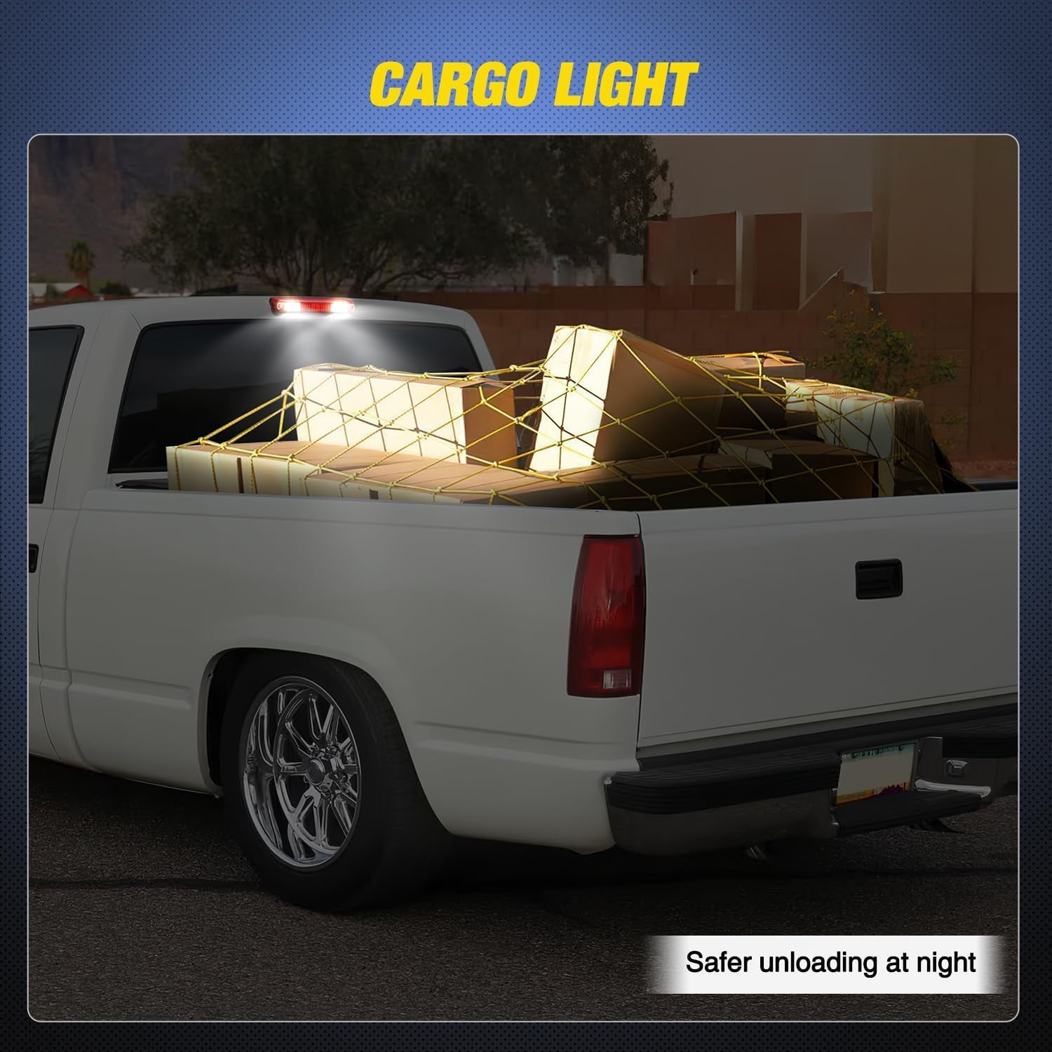 Third Brake Light Tail High Mount 3Rd Stop Cargo Reverse Lights Red Lens Compatible with Chevy GMC C/K Series 1500 2500 3500 1988-2000 Chevrolet Blazer 1992 1993 Chevy Silverado 1994-1998