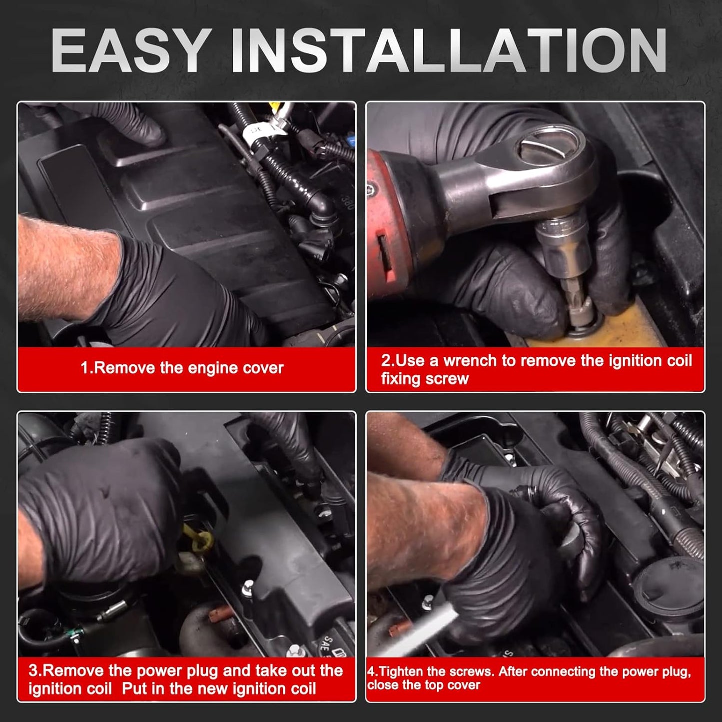 UF669 Ignition Coil Pack & 4 XP3922 Spark Plugs Compatible with 2013-2019 Buick Encore 2011-2015 Chevy Cruze 2016 Cruze Limited 2012-2019 Sonic 2015-2019 Trax 2011 Volt 1.4L 1.8L Replace# 7805-1231