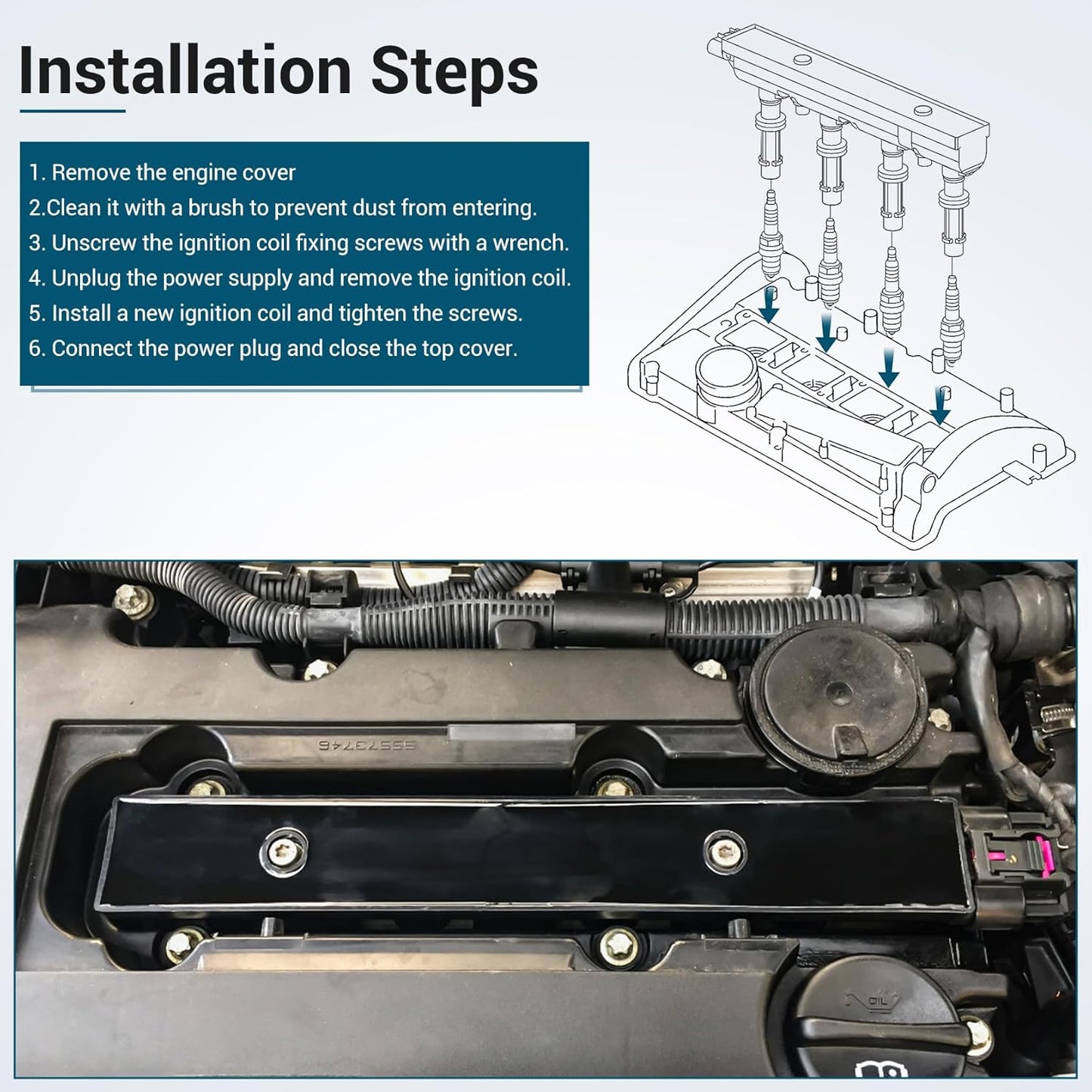 UF669 Ignition Coil Pack and 4 Platinum Spark Plugs 2667 Compatible with 2011-2020 Chevrolet Chevy Cruze Limited Sonic Trax Volt Cadillac ELR Buick Encore L4 1.4L