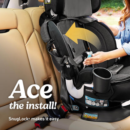 Turn2Me 3-In-1 Rotating Convertible Car Seat, Brighton, Rear-Facing Rotation, Forward-Facing Mode, Highback Booster up to 100 Lbs, Adjustable Headrest & Harness, Steel Reinforced Frame