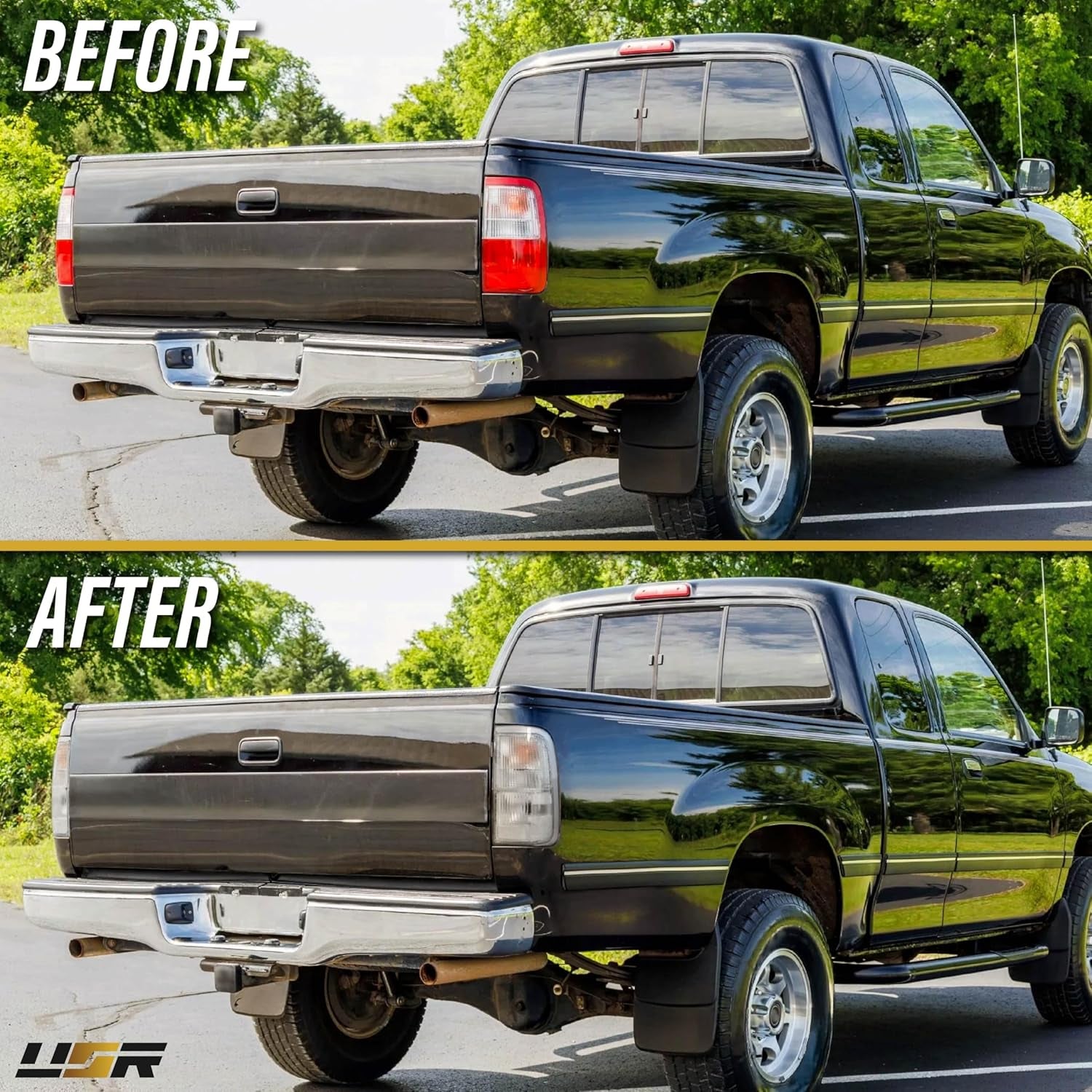 USR 93-98 XK10 / XK20 Tail Light – Rear Tail Lamps Set (Left + Right) Compatible with 1993-1998 Toyota T100 Pickup Truck All Models Base, DX and SR5 Pick up (CLEAR LENS TAIL LIGHTS with BULBS)