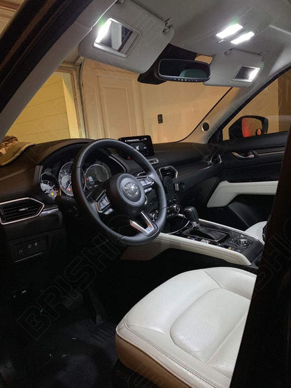 White Interior LED Lights Kit for Mazda CX-5 2013 2014 2015 2016 2017 2018 2019 2020 2021 2022 Super Bright 6000K LED Interior Light Bulbs Package + License Plate Lights and Install Tool
