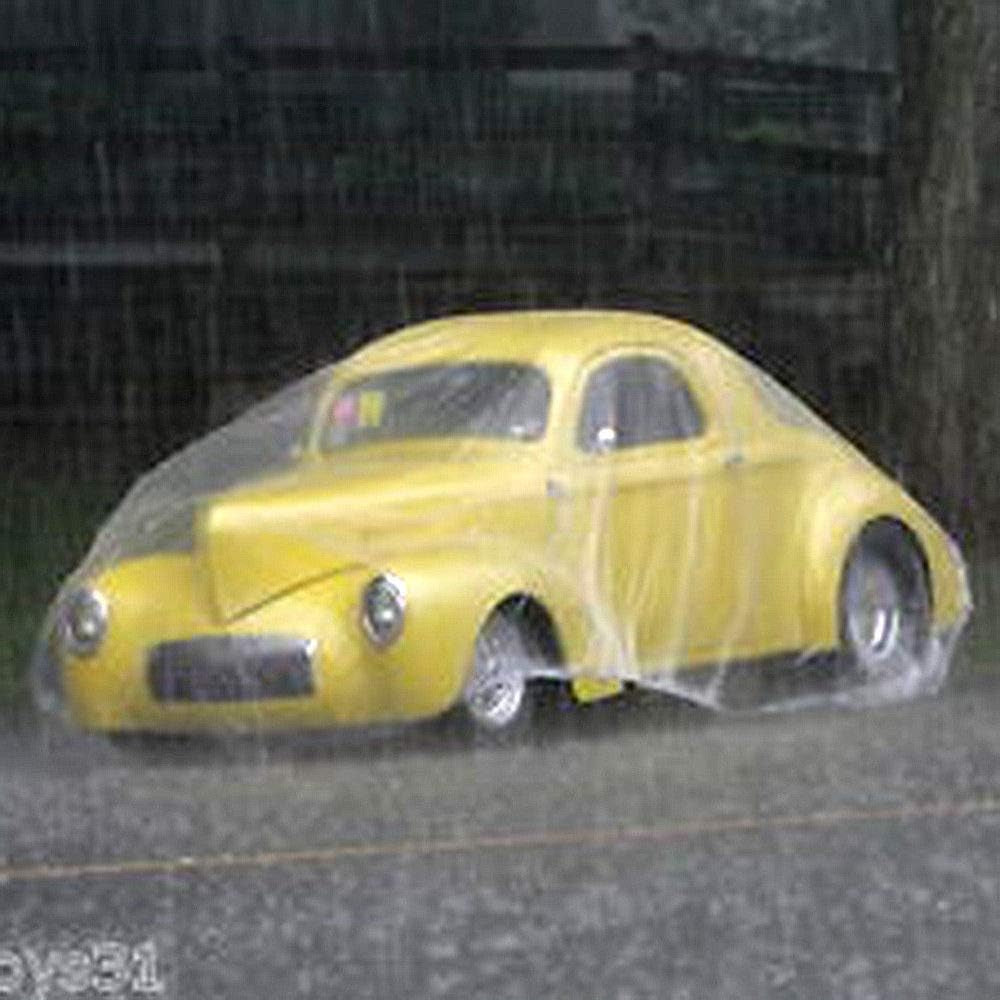 Universal Clear Disposable Car Cover for SUV, Sedan, Sport Cars, Antique Cars up to 22' X 12'
