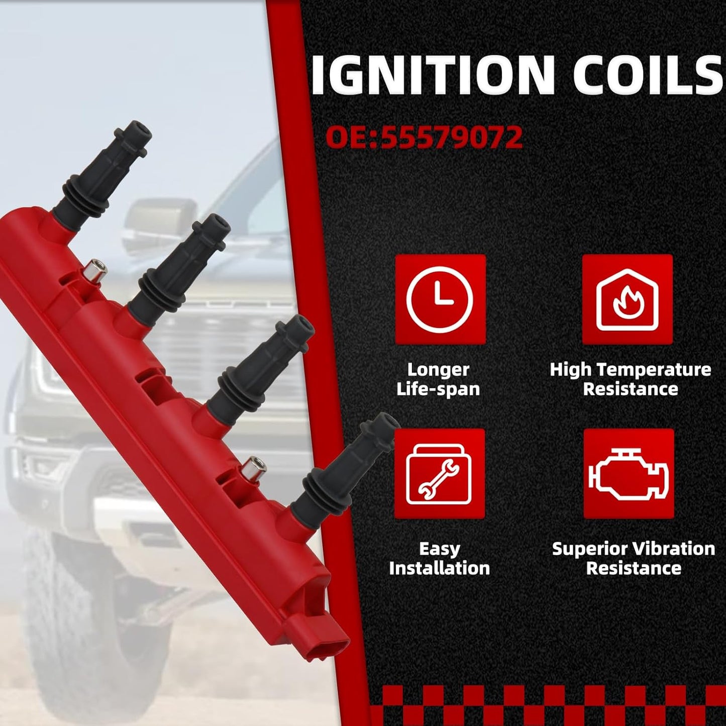 Upgrade Ignition Coil Compatible with 2011-2021 Chevy Cruze Sonic Volt Trax Buick Encore ELR Cadillac EL 1.4L Replace 25198623 55579072