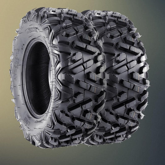 25X8-12 ATV Tires, 6PR All Terrain 25X8-12 TL ATV UTV Trail Sand Mud Off-Road Tires (Pack of 2, Tubeless)